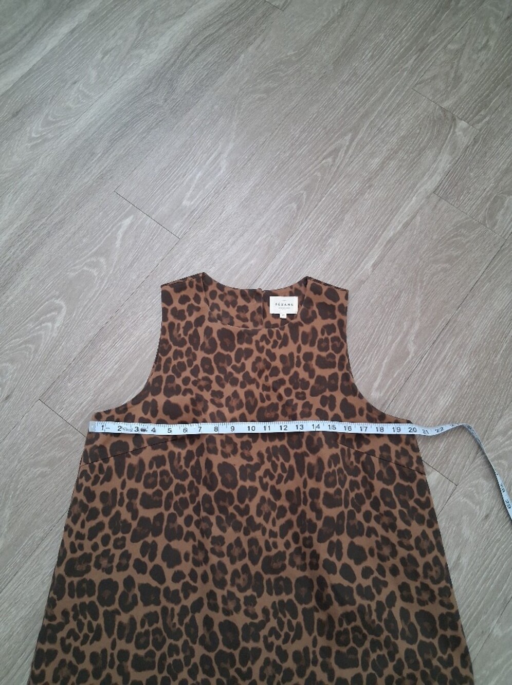Sezane Nicia Dress Winter Leopard Caramel Organic Cotton - Picture 13 of 16